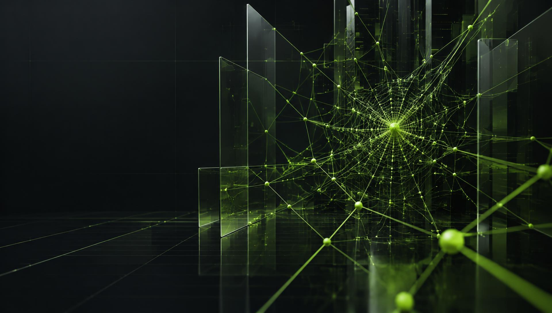 Luminous digital network representing connected web strategy